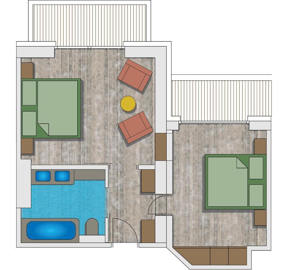 Familienzimmer mit Badewanne