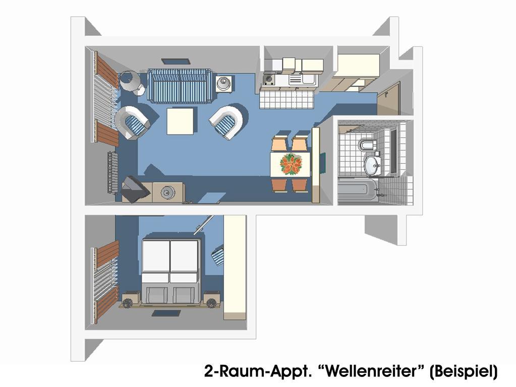 Apartment mit 2 Zimmern